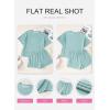 image:imageSHEWIN Two Piece Sets for Women Summer Short Sleeve Shirts High Waisted Shorts with Pockets Pajamas Lounge Matching SetSky Blue