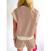 image:imageSHEWIN Women 2026 Color Block 2 Piece Short Sets Workout Tracksuit with Pockets TrendyB Apricot