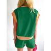 image:imageSHEWIN Women 2026 Color Block 2 Piece Short Sets Workout Tracksuit with Pockets TrendyB Green