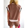 image:imageSHEWIN Women 2026 Color Block 2 Piece Short Sets Workout Tracksuit with Pockets TrendyB Khaki