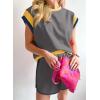 image:imageSHEWIN Women 2026 Color Block 2 Piece Short Sets Workout Tracksuit with Pockets TrendyD Dark Grey