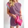 image:imageSHEWIN Women 2026 Color Block 2 Piece Short Sets Workout Tracksuit with Pockets TrendyD Purple