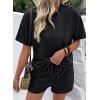 image:imageSHEWIN Womens 2 Piece Sets Short Sweat Matching Lounge Set Cotton Comfy Clothes Summer Outfits Airport LoungewearBlack