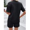 image:imageSHEWIN Womens 2 Piece Sets Short Sweat Matching Lounge Set Cotton Comfy Clothes Summer Outfits Airport LoungewearBlack