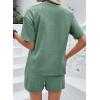 image:imageSHEWIN Womens 2 Piece Sets Short Sweat Matching Lounge Set Cotton Comfy Clothes Summer Outfits Airport LoungewearForest Green