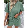 image:imageSHEWIN Womens 2 Piece Sets Short Sweat Matching Lounge Set Cotton Comfy Clothes Summer Outfits Airport LoungewearForest Green