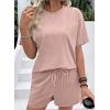 image:imageSHEWIN Womens 2 Piece Sets Short Sweat Matching Lounge Set Cotton Comfy Clothes Summer Outfits Airport LoungewearKhaki