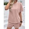 image:imageSHEWIN Womens 2 Piece Sets Short Sweat Matching Lounge Set Cotton Comfy Clothes Summer Outfits Airport LoungewearKhaki