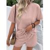 image:imageSHEWIN Womens 2 Piece Sets Short Sweat Matching Lounge Set Cotton Comfy Clothes Summer Outfits Airport LoungewearKhaki