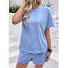 image:imageSHEWIN Womens 2 Piece Sets Short Sweat Matching Lounge Set Cotton Comfy Clothes Summer Outfits Airport LoungewearLight Blue
