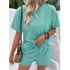 image:imageSHEWIN Womens 2 Piece Sets Short Sweat Matching Lounge Set Cotton Comfy Clothes Summer Outfits Airport LoungewearLight Green