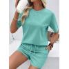 image:imageSHEWIN Womens 2 Piece Sets Short Sweat Matching Lounge Set Cotton Comfy Clothes Summer Outfits Airport LoungewearLight Green