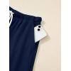 image:imageSHEWIN Womens 2 Piece Short Sets V Neck Short Sleeve TShirts and Drawstring Shorts Beach Vacation Outfits with PocketsNavy Blue