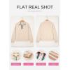image:imageSHEWIN Womens Casual Textured Sweatshirt Colorblock Striped Collar Quarter Zip Long Sleeve Pullover Tops