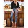 image:imageSHEWIN Womens Fall Fashion 2025 V Neck Waffle Knit Long Sleeve Shirts for Women Pullover TopsBlack
