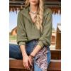 image:imageSHEWIN Womens Fall Fashion 2025 V Neck Waffle Knit Long Sleeve Shirts for Women Pullover TopsGreen