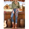 image:imageSHEWIN Womens Fall Fashion 2025 V Neck Waffle Knit Long Sleeve Shirts for Women Pullover TopsGreen