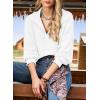 image:imageSHEWIN Womens Fall Fashion 2025 V Neck Waffle Knit Long Sleeve Shirts for Women Pullover TopsWhite