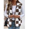 image:imageSHEWIN Womens Fleece Vest Casual Sleeveless Jacket Lightweight Outerwear Vests with Pockets Womens Fall Fashion 2026Chestnut