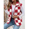 image:imageSHEWIN Womens Fleece Vest Casual Sleeveless Jacket Lightweight Outerwear Vests with Pockets Womens Fall Fashion 2026Red