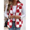 image:imageSHEWIN Womens Fleece Vest Casual Sleeveless Jacket Lightweight Outerwear Vests with Pockets Womens Fall Fashion 2026Red