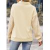 image:imageSHEWIN Womens Half Zip Sweatshirt Fall Loose High Neck Pullover TopsBeige