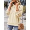 image:imageSHEWIN Womens Half Zip Sweatshirt Fall Loose High Neck Pullover TopsBeige