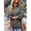 image:imageSHEWIN Womens Half Zip Sweatshirt Fall Loose High Neck Pullover TopsDark Grey