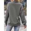 image:imageSHEWIN Womens Half Zip Sweatshirt Fall Loose High Neck Pullover TopsDark Grey