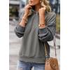 image:imageSHEWIN Womens Half Zip Sweatshirt Fall Loose High Neck Pullover TopsDark Grey