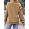 image:imageSHEWIN Womens Half Zip Sweatshirt Fall Loose High Neck Pullover TopsLight French Beige