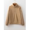 image:imageSHEWIN Womens Half Zip Sweatshirt Fall Loose High Neck Pullover TopsLight French Beige