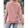 image:imageSHEWIN Womens Half Zip Sweatshirt Fall Loose High Neck Pullover TopsPink