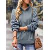 image:imageSHEWIN Womens Half Zip Sweatshirt Fall Loose High Neck Pullover TopsStone Blue