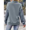 image:imageSHEWIN Womens Half Zip Sweatshirt Fall Loose High Neck Pullover TopsStone Blue