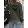 image:imageSHEWIN Womens Hoodies Casual Long Sleeve Quilted Half Button Drawstring Hooded SweatshirtGreen