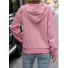image:imageSHEWIN Womens Hoodies Casual Long Sleeve Quilted Half Button Drawstring Hooded SweatshirtPink