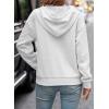 image:imageSHEWIN Womens Hoodies Casual Long Sleeve Quilted Half Button Drawstring Hooded SweatshirtWhite
