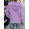 image:imageSHEWIN Womens Hoodies Casual Long Sleeve Quilted Half Button Drawstring Hooded SweatshirtWisteria Purple