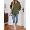 image:imageSHEWIN Womens Hoodies Casual Quarter Zip Pullover Hoodie Fleece Oversized Sweatshirt Fall Outfits for Women 2025Moss Green