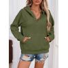 image:imageSHEWIN Womens Hoodies Casual Quarter Zip Pullover Hoodie Fleece Oversized Sweatshirt Fall Outfits for Women 2025Moss Green