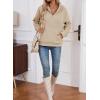 image:imageSHEWIN Womens Hoodies Casual Quarter Zip Pullover Hoodie Fleece Oversized Sweatshirt Fall Outfits for Women 2025Parchment