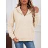 image:imageSHEWIN Womens Hoodies Casual Quarter Zip Pullover Hoodie Fleece Oversized Sweatshirt Fall Outfits for Women 2025White