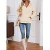 image:imageSHEWIN Womens Hoodies Casual Quarter Zip Pullover Hoodie Fleece Oversized Sweatshirt Fall Outfits for Women 2025White