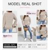 image:imageSHEWIN Womens Long Sleeve Crewneck Striped Side Split Pullover SweaterKhaki