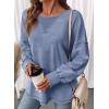 image:imageSHEWIN Womens Long Sleeve Crewneck SweatshirtBeau Blue