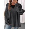 image:imageSHEWIN Womens Long Sleeve Crewneck SweatshirtBlack