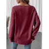 image:imageSHEWIN Womens Long Sleeve Crewneck SweatshirtBurgundy
