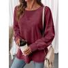 image:imageSHEWIN Womens Long Sleeve Crewneck SweatshirtBurgundy