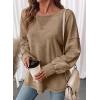 image:imageSHEWIN Womens Long Sleeve Crewneck SweatshirtKhaki